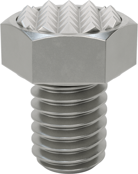 Altıgen Başlı Tutucu Vida, Ekstra İnce Tırtıklı, 3/8"-16 Diş Boyutu, 1/2" Diş Uzunluğu