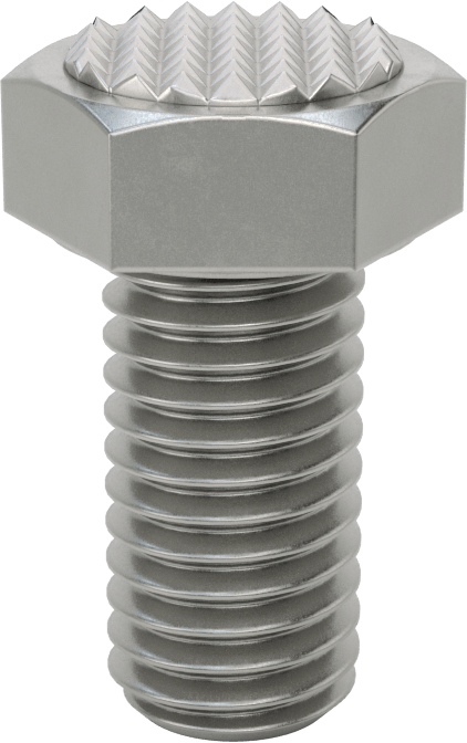 Altıgen Başlı Tutucu Vida, Ekstra İnce Tırtıklı, 1/2"-13 Diş Boyutu, 1" Diş Uzunluğu
