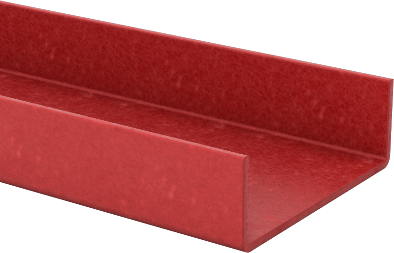 Ark Dirençli GPO3 Fiberglas U-Kanal, 2-3/16“ Dış Genişlik x 3/4” Dış Yükseklik, 5 Fit Uzunluk