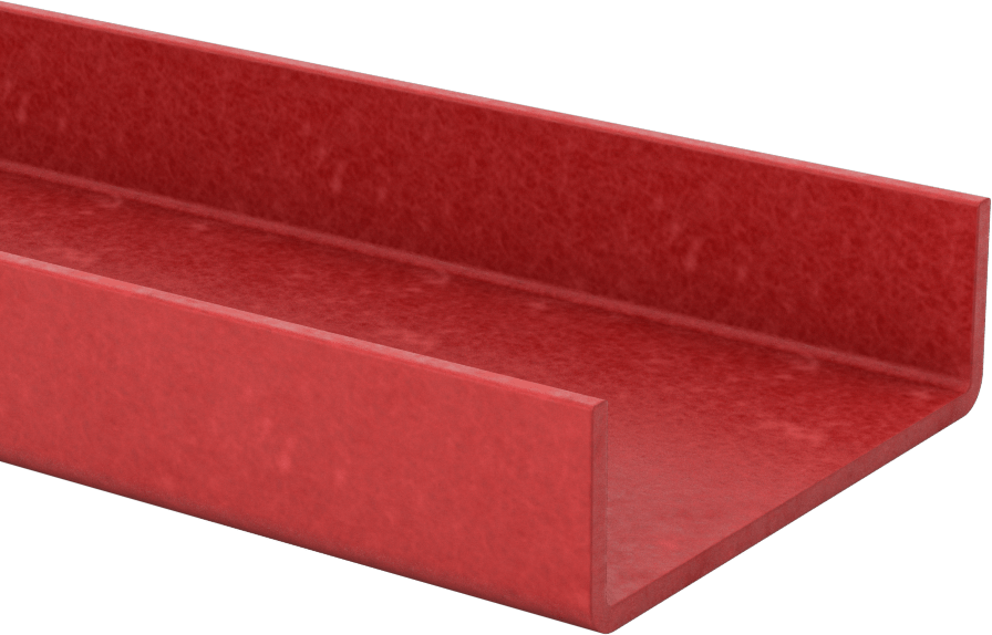 Ark Dirençli GPO3 Fiberglas U-Kanal, 3-19/32“ Dış Genişlik x 1-1/8” Dış Yükseklik, 5 Fit Uzunluk