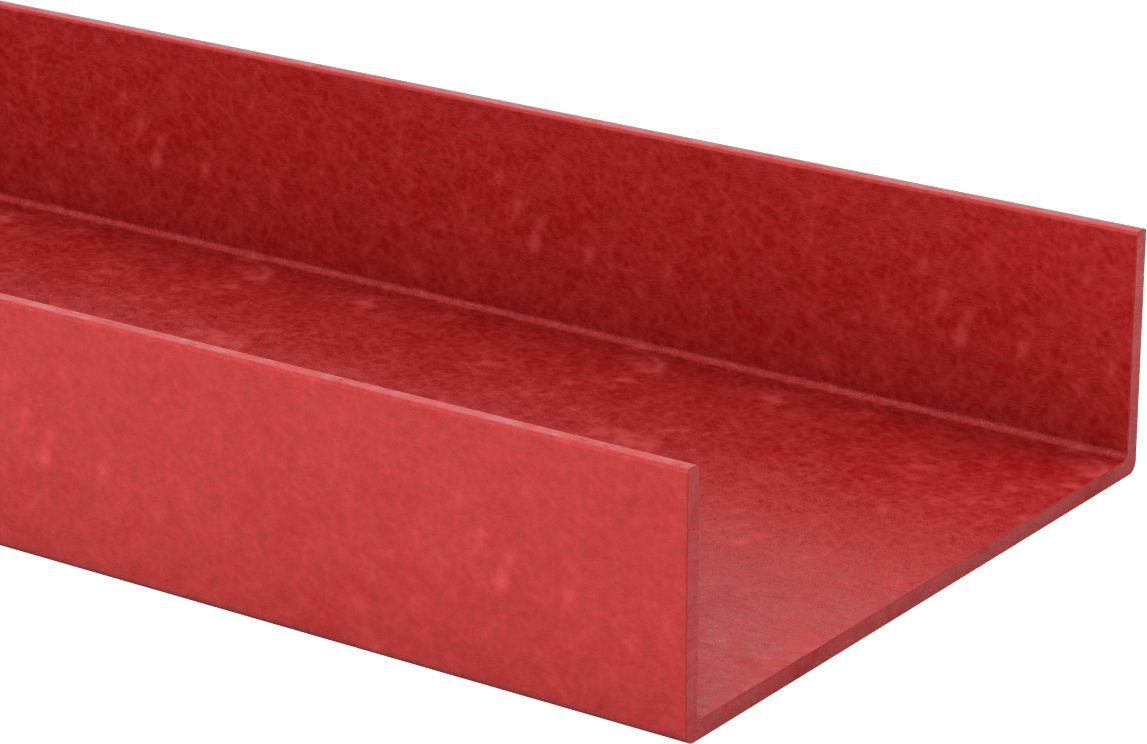 Ark Dirençli GPO3 Fiberglas U-Kanal, 8-1/2“ Dış Genişlik x 2-11/16” Dış Yükseklik, 5 Fit Uzunluk