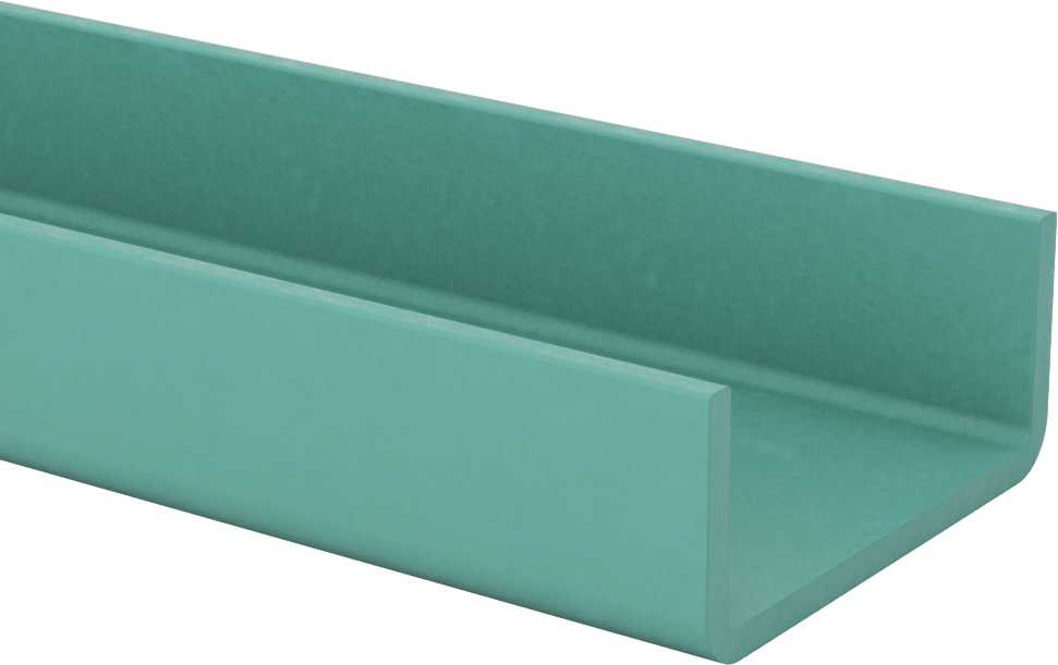 Yapısal FRP Fiberglas U-Kanal, 3/16" Duvar Kalınlığı, 3-1/2“ Genişlik x 1-1/2” Yükseklik (Dış), 5 Fit Uzunluk