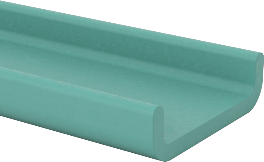 Yapısal FRP Fiberglas U-Kanal, 1/4" Duvar Kalınlığı, 3“ Genişlik x 7/8” Yükseklik Dış Boyut, 5 Fit Uzunluk
