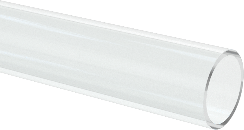 Şeffaf Çizilmeye ve UV Işınlarına Dayanıklı Akrilik Yuvarlak Boru, 1/16" Duvar Kalınlığı, 7/8" OD, 3/4" ID, 6 Fit Uzunluk