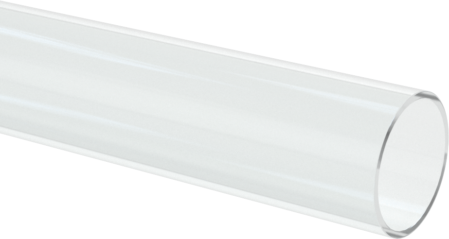 Şeffaf Çizilmeye ve UV Işınlarına Dayanıklı Akrilik Yuvarlak Boru, 1/16" Duvar Kalınlığı, 1-1/4" OD, 1-1/8" ID, 6 Fit Uzunluk
