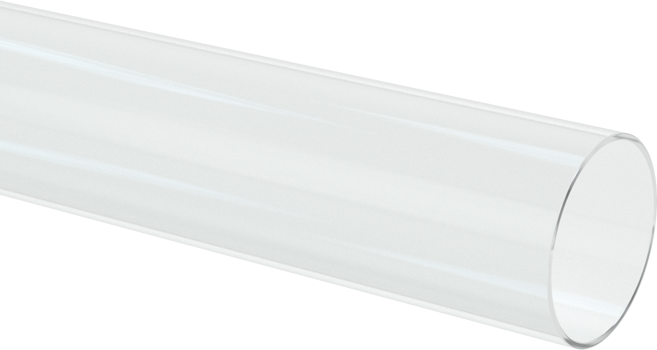 Şeffaf Çizilmeye ve UV Işınlarına Dayanıklı Akrilik Yuvarlak Boru, 1/8" Duvar Kalınlığı, 4" OD, 3-3/4" ID, 6 Fit Uzunluk