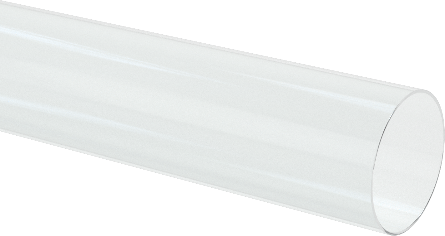 Şeffaf Çizilmeye ve UV Işınlarına Dayanıklı Akrilik Yuvarlak Boru, 1/8" Duvar Kalınlığı, 6" OD, 5-3/4" ID, 6 Fit Uzunluk