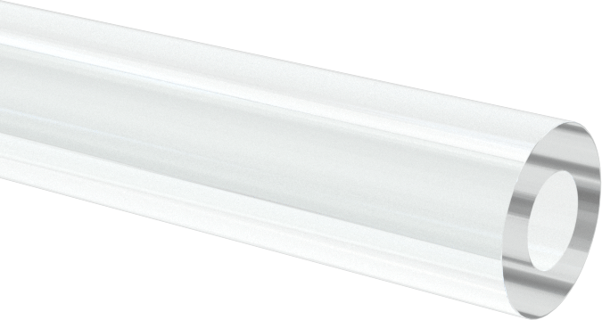 Şeffaf Çizilmeye ve UV Işınlarına Dayanıklı Akrilik Yuvarlak Boru, 1/16" Duvar Kalınlığı, 1/4" OD, 1/8" ID, 6 Fit Uzunluk