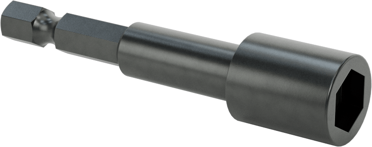 Somun Sökme Ucu, Bağlantı Elemanı Tutucu, 1/4" Altıgen Boyutu, 9 mm Boyut, 2-5/8" Uzunluk