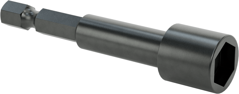 Somun Sökme Ucu, Bağlantı Elemanı Tutucu, 1/4" Altıgen Boyutu, 10 mm Boyut, 2-5/8" Uzunluk