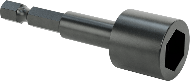 Somun Sökme Ucu, Bağlantı Elemanı Tutucu, 1/4" Altıgen Boyutu, 12 mm Boyut, 2-5/8" Uzunluk