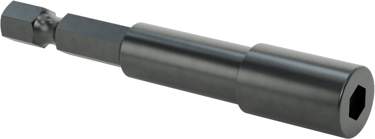 Somun Sökme Ucu, Bağlantı Elemanı Tutucu, 1/4" Altıgen Boyutu, 5 mm Boyut, 2-5/8" Uzunluk