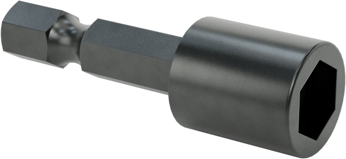 Somun Sökme Ucu, Bağlantı Elemanı Tutucu, 1/4" Altıgen Boyutu, 8 mm Boyut, 1-5/8 inç Uzunluk