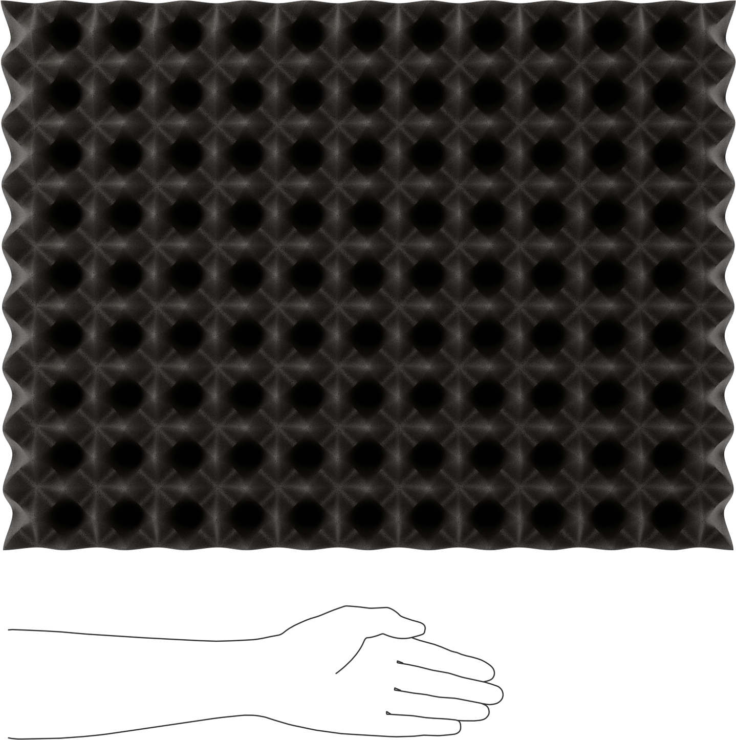 Süper Yastıklama Yumurtalık Levhalar, Poliüretan Köpük, Yapışkanlı, 18 inç x 24 inç x 2-5/8 inç, 2 Parça
