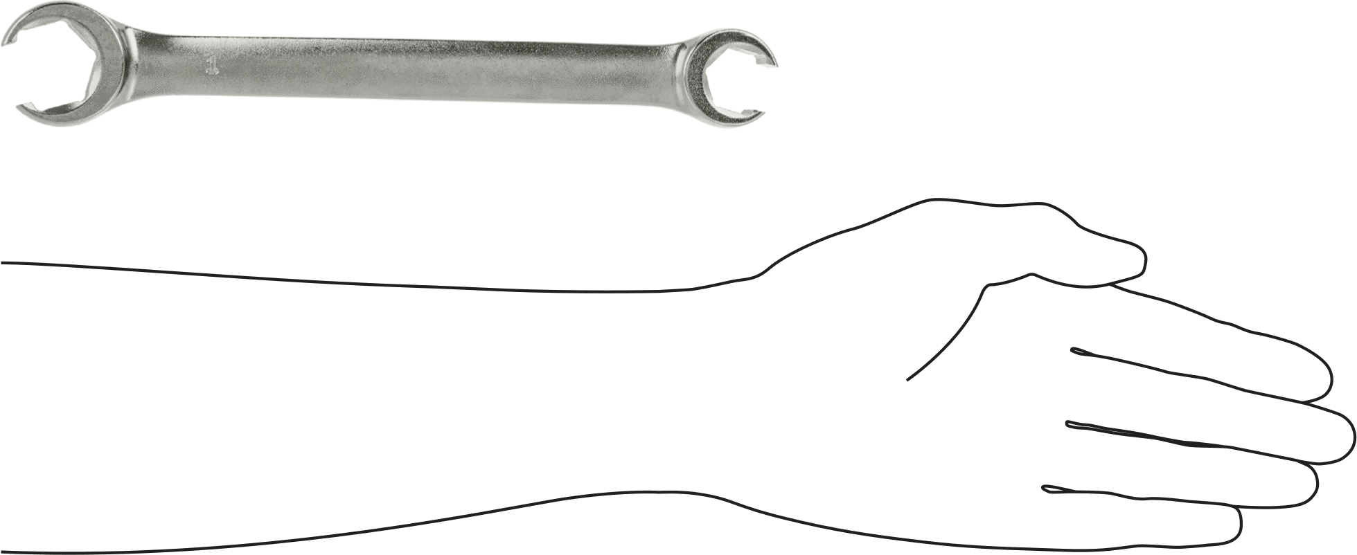 Secure-Grip Açık Uçlu Anahtar, Altıgen Açıklıklı, 3/4“ x 1” Boyut, 9-1/2" Toplam Uzunluk
