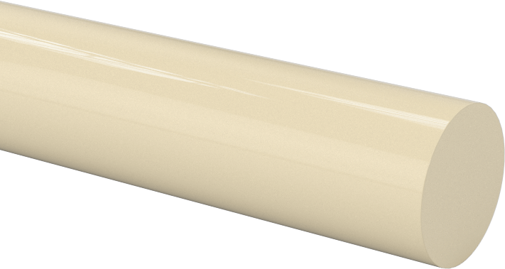 Aşınmaya Dayanıklı Kirli Beyaz Naylon Çubuk, 3/8" Çap, 5 Fit Uzunluk