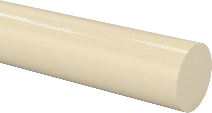 Aşınmaya Dayanıklı Kirli Beyaz Naylon Çubuk, 7/16" Çap, 5 Fit Uzunluk