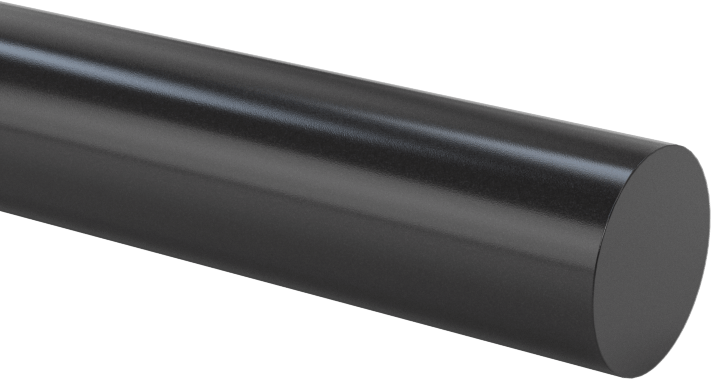 Siyah Naylon Çubuk, 3/8" Çap, 5 Fit Uzunluk