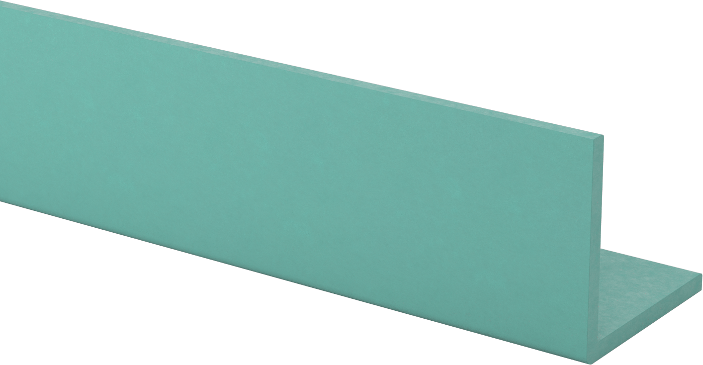 Yapısal FRP Fiberglas 90 Derece Açı, 1/2" Duvar Kalınlığı, 6“ Genişlik x 6” Dış Yükseklik, 2 Ayak Uzunluk