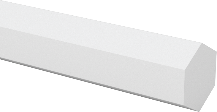 Kimyasallara Dayanıklı Kaygan PTFE Altıgen Çubuk, 3/8" Genişlik