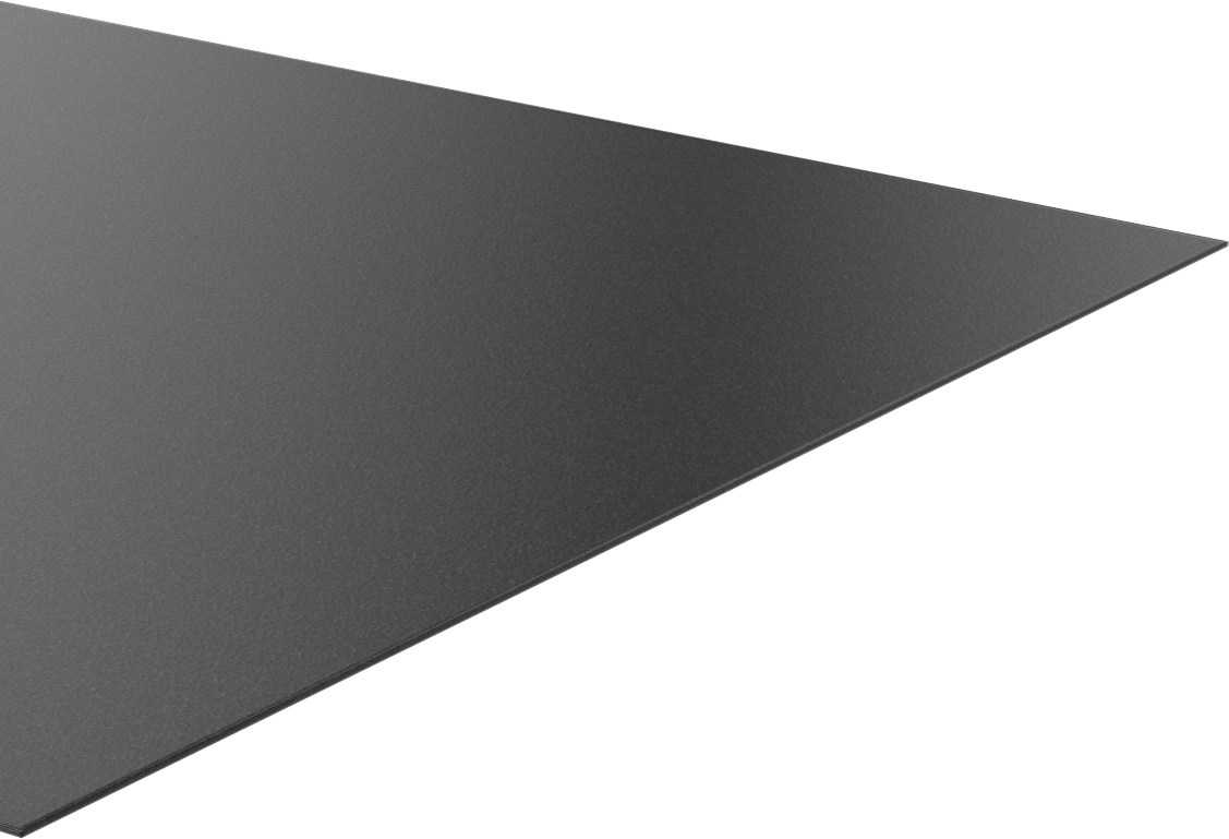 Kimyasallara Dayanıklı Kaygan Teflon® PTFE Levha, Siyah, 1/32" Kalınlık, 12" Genişlik, 36" Uzunluk