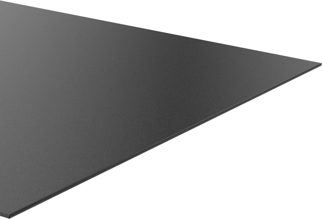 Kimyasallara Dayanıklı Kaygan Teflon® PTFE Levha, Siyah, 1/16" Kalınlık, 12" Genişlik, 36" Uzunluk