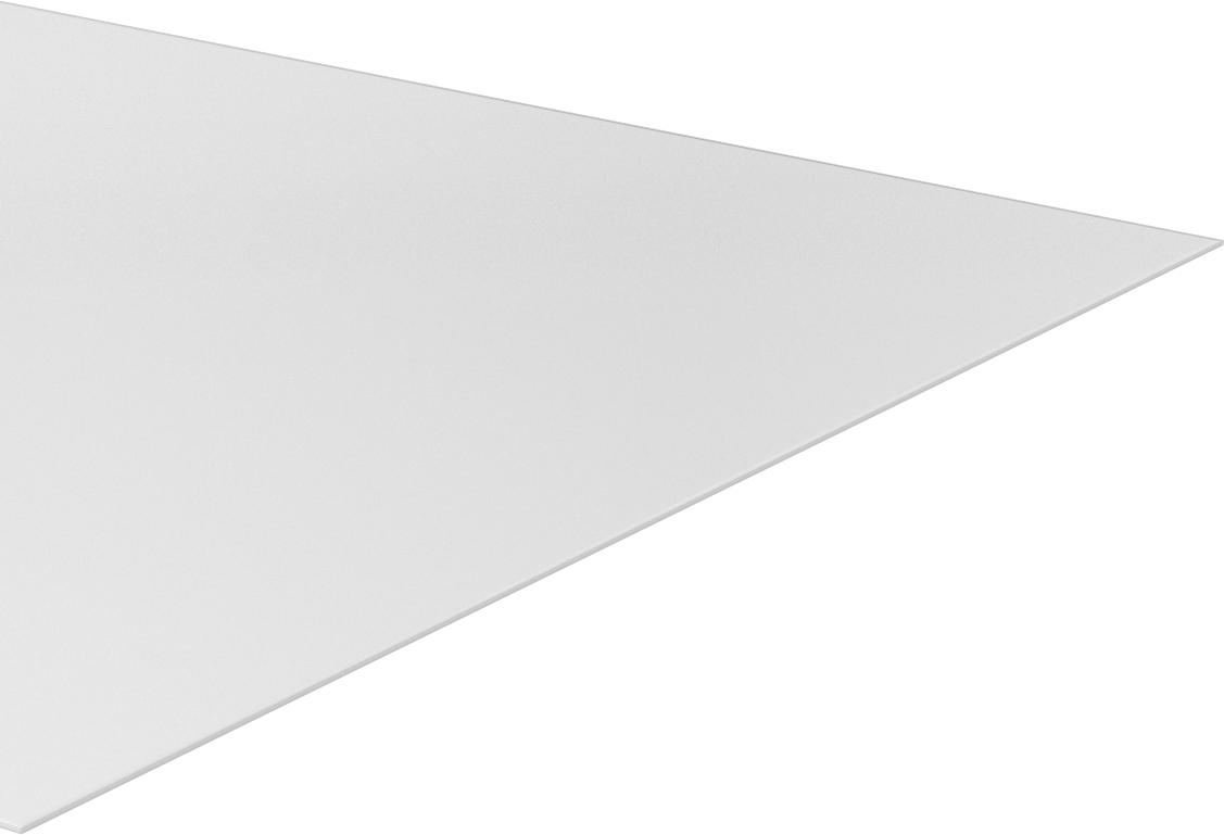 Kimyasallara Dayanıklı Kaygan Teflon® PTFE Levha, Beyaz, 1/32" Kalınlık, 12" Genişlik, 24 inç Uzunluk