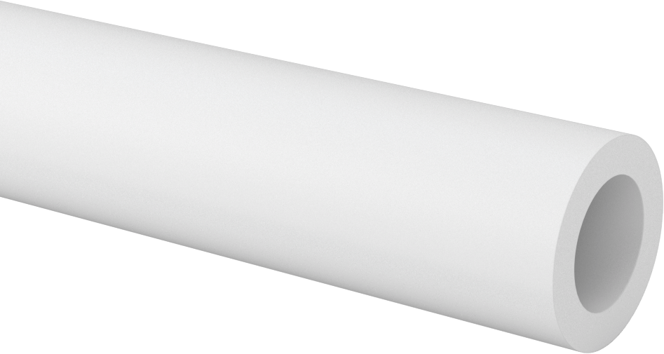 Kimyasallara Dayanıklı Kaygan PTFE Tüp, 1-3/8" OD x 7/8" ID