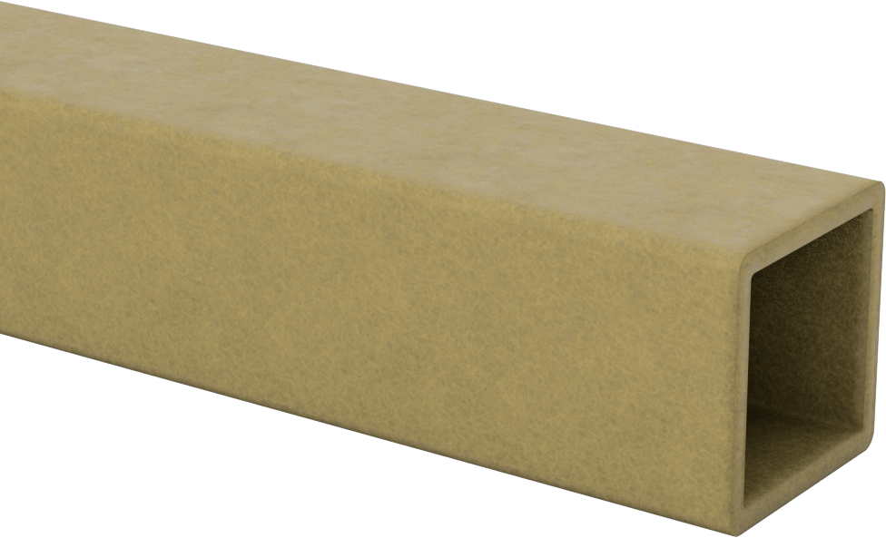 Yapısal FRP Fiberglas Kare Boru, 5 Fit Uzunluk, 1-1/2“ Dış Genişlik x 1-1/2” Dış Yükseklik