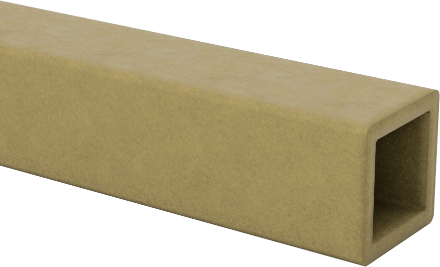 Yapısal FRP Fiberglas Kare Boru, 10 Fit Uzunluk, 1“ Dış Genişlik x 1” Dış Yükseklik