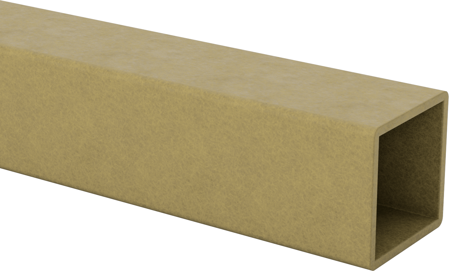 Yapısal FRP Fiberglas Kare Boru, 10 Fit Uzunluk, 6“ Dış Genişlik x 6” Dış Yükseklik
