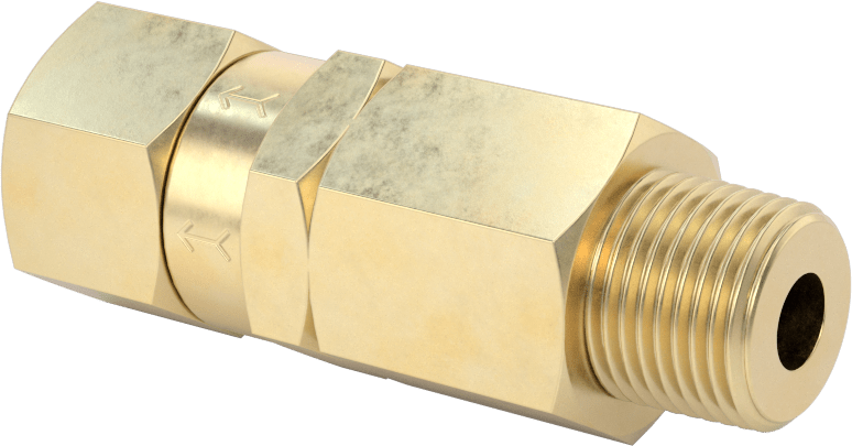 Yüksek Basınçlı Dişli Çek Valf, Pirinç Gövde, 3/8 NPT Erkek x NPT Dişi