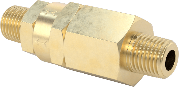 Yüksek Basınçlı Dişli Çek Valf, Pirinç Gövde, 1/4 NPT Erkek x NPT Erkek