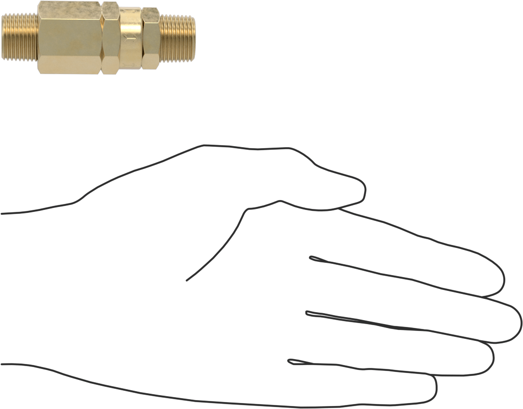Yüksek Basınçlı Dişli Çek Valf, Pirinç Gövde, 3/8 NPT Erkek x NPT Erkek
