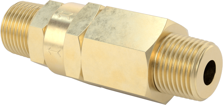 Yüksek Basınçlı Dişli Çek Valf, Pirinç Gövde, 3/8 NPT Erkek x NPT Erkek