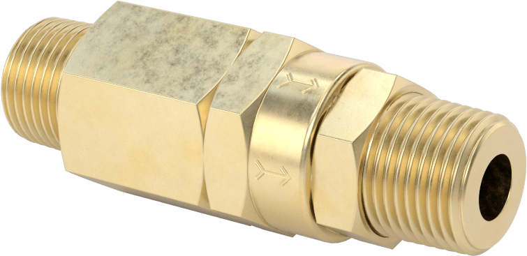 Yüksek Basınçlı Dişli Çek Valf, Pirinç Gövde, 3/8 NPT Erkek x NPT Erkek
