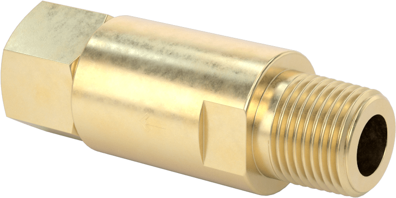 Yüksek Basınçlı Dişli Çek Valf, Pirinç Gövde, 1/2 NPT Erkek x NPT Dişi