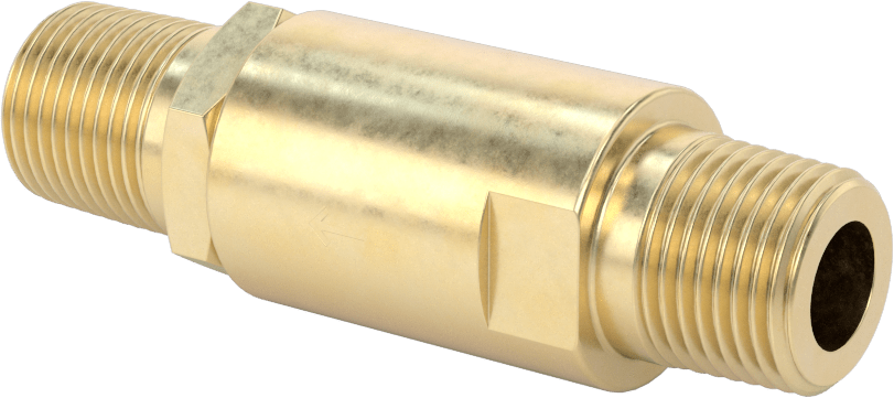 Yüksek Basınçlı Dişli Çek Valf, Pirinç Gövde, 1/2 NPT Erkek x NPT Erkek