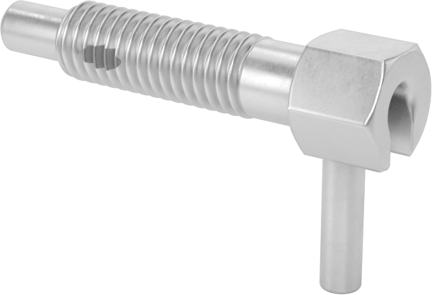 Pirinç L Saplı Geri Çekilebilir Yaylı Piston, Bükümlü Kilit, 10-32 Diş, 0,533" Uzunluklu Diş