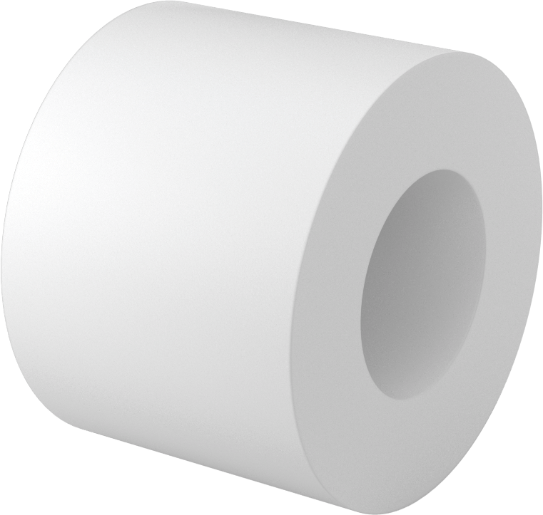 Kimyasallara Dayanıklı Kaygan PTFE Tüp, 3" Uzunluk, 4" OD x 2" ID