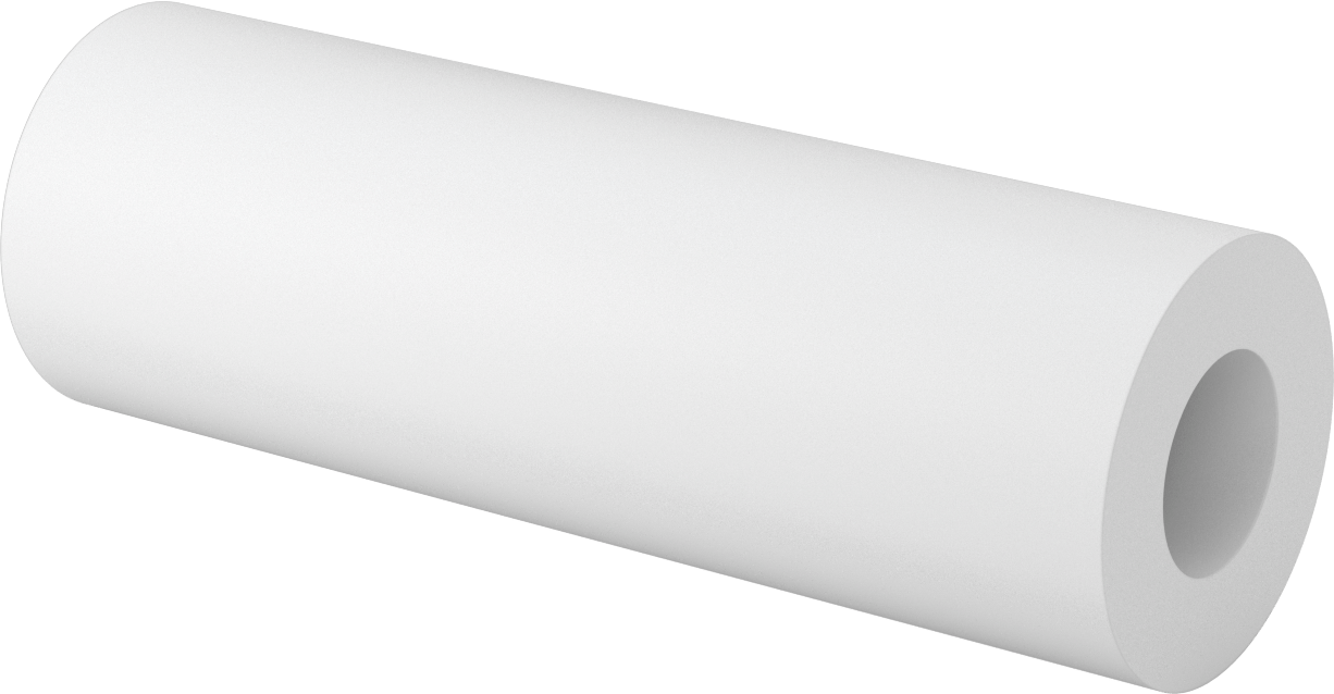 Kimyasallara Dayanıklı Kaygan PTFE Tüp, 12" Uzunluk, 4" OD x 2" ID