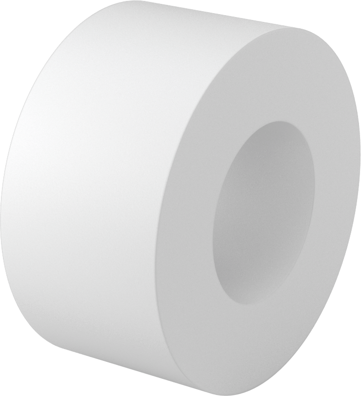 Kimyasallara Dayanıklı Kaygan PTFE Tüp, 3" Uzunluk, 6" OD x 3" ID
