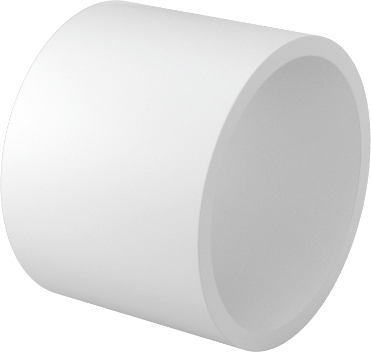 Kimyasallara Dayanıklı Kaygan PTFE Tüp, 3" Uzunluk, 4" OD x 3-1/2" ID