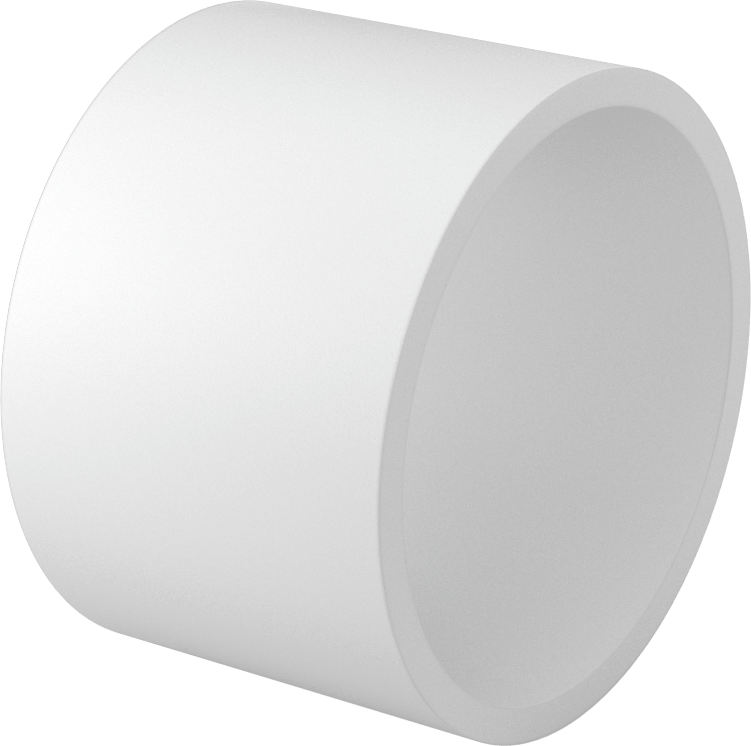 Kimyasallara Dayanıklı Kaygan PTFE Tüp, 3" Uzunluk, 4-1/2" OD x 4" ID