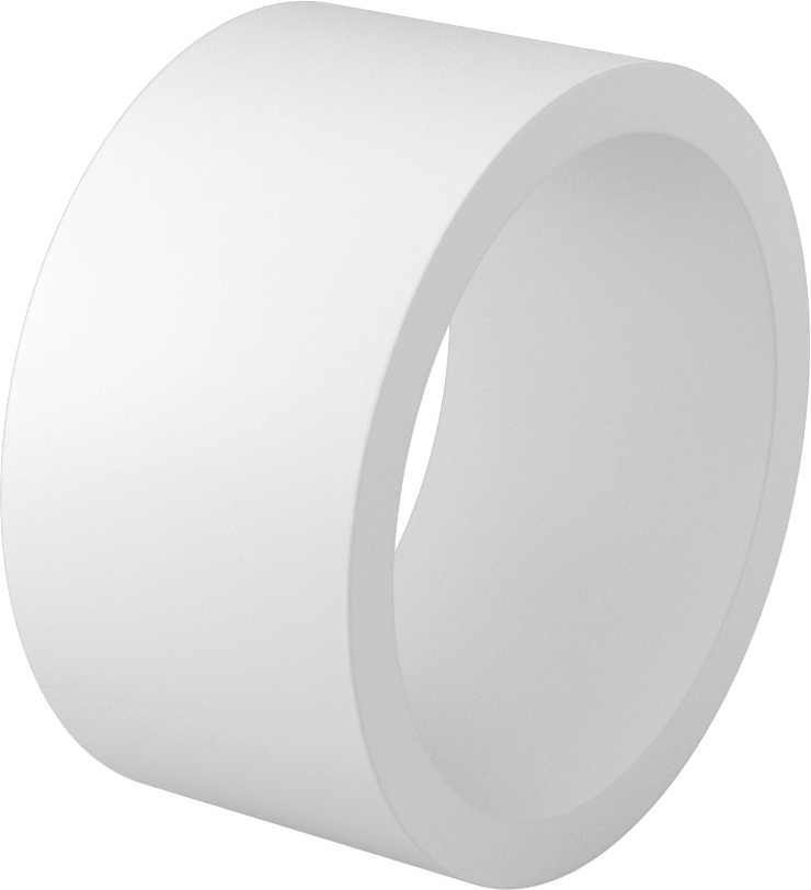 Kimyasallara Dayanıklı Kaygan PTFE Tüp, 3" Uzunluk, 6" OD x 5" ID