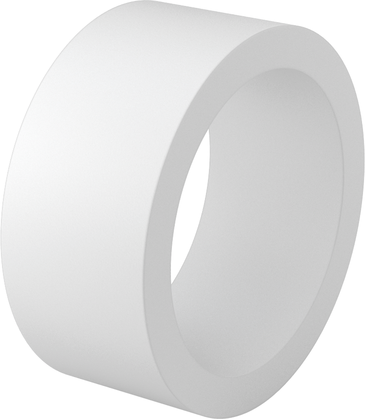 Kimyasallara Dayanıklı Kaygan PTFE Tüp, 3" Uzunluk, 7" OD x 5-1/2" ID