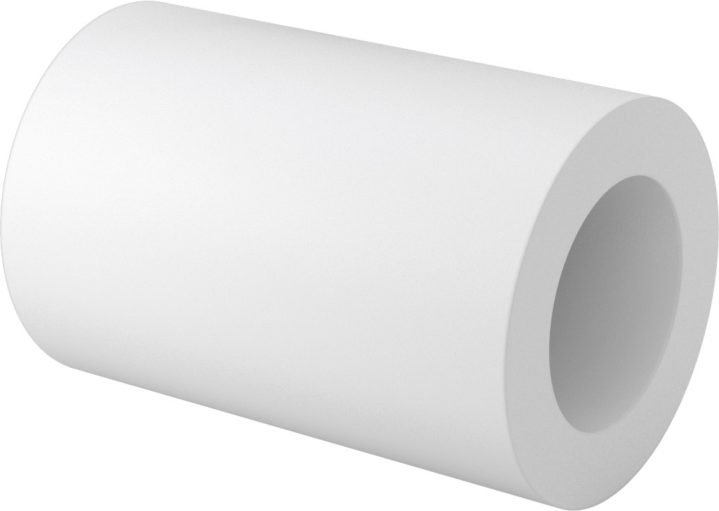 Kimyasallara Dayanıklı Kaygan PTFE Tüp, 6 inç Uzunluk, 4" OD x 2-1/2" ID