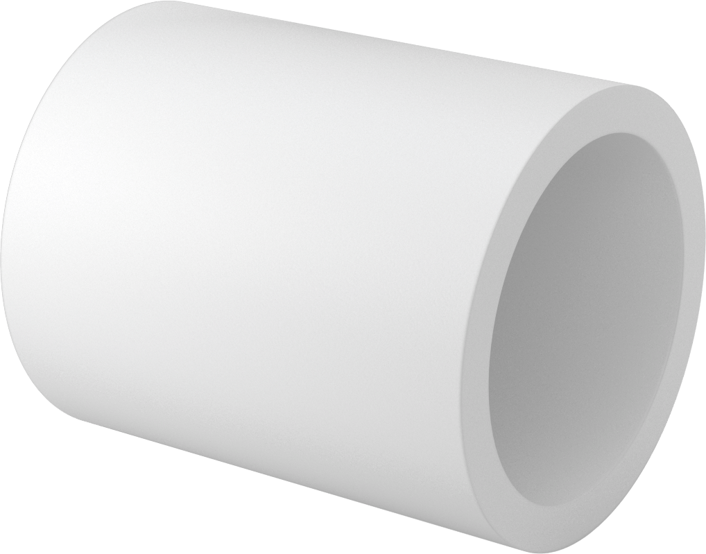 Kimyasallara Dayanıklı Kaygan PTFE Tüp, 6 inç Uzunluk, 5" OD x 4" ID
