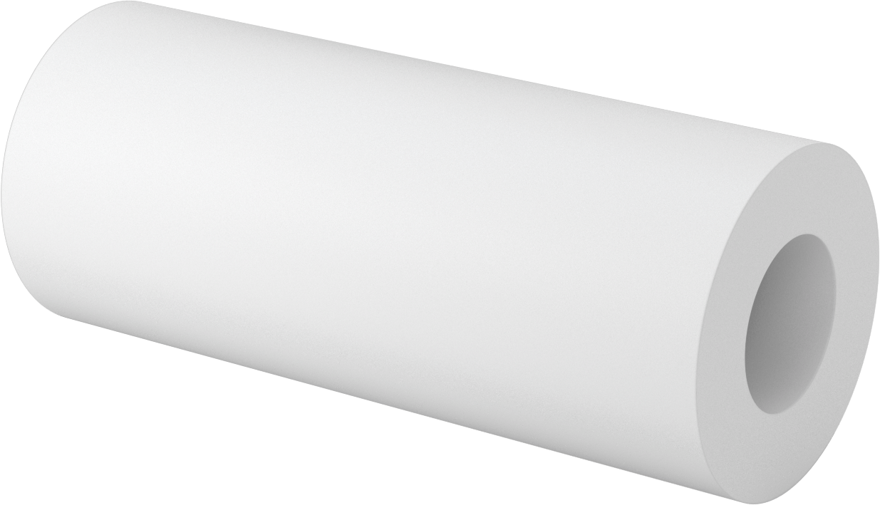 Kimyasallara Dayanıklı Kaygan PTFE Tüp, 12" Uzunluk, 5" OD x 2-1/2" ID