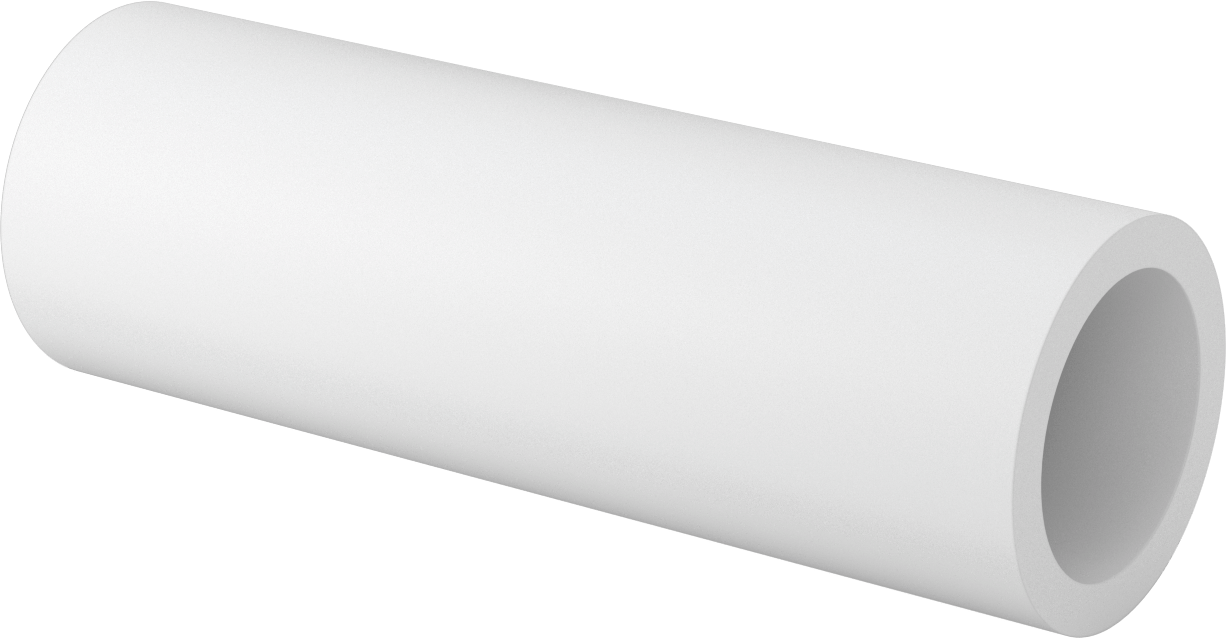 Kimyasallara Dayanıklı Kaygan PTFE Tüp, 12" Uzunluk, 4" OD x 3" ID
